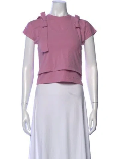 Pre-owned Ambush Crew Neck Short Sleeve Crop Top In Pink