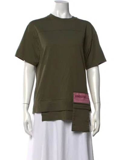 Pre-owned Ambush Crew Neck Short Sleeve T-shirt In Green