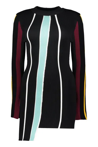 Ambush Ribbed Asymmetric Crewneck Sweater In Multicolor