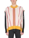 Ambush Pullover In Beige With Multicolor Intarsia In Neutral