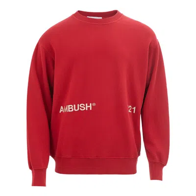 Ambush Crimson Knit Cotton Sweater In Red