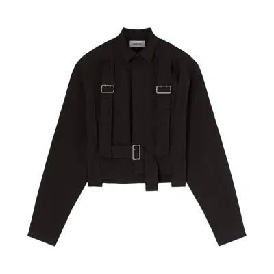 Pre-owned Ambush Cropped Harness Shirt 'black' | Women's Size 42