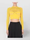 Shop Ambush Cropped Mesh Knitwear Top