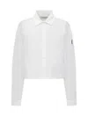 Ambush White Cropped Over Shirt In Blanc De Blanc