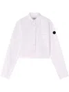 Ambush White Cropped Over Shirt In Weiss