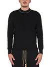 Ambush Cross-neck Knit Sweater With Ribbed Collar In Black