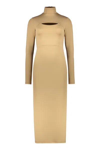 Ambush Cut-out Detail Dress In Beige