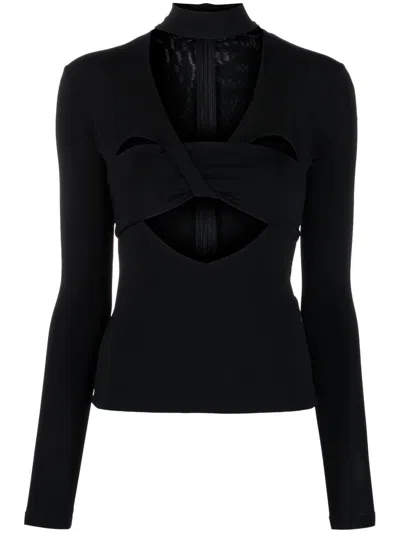 Ambush Cut-out Detail High-neck Top In Black