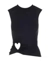 Ambush Cut Out-heart Sleeveless Top In Black
