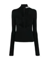 Ambush Long Sleeved Halterneck Top With Cut-out Details In Black