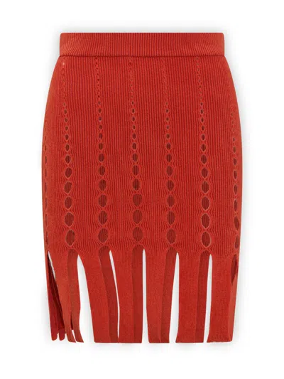 Ambush Knit Cut Out Skirt In Red