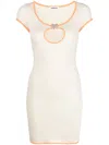 Ambush Heart-shaped Cutout Mini Dress In Neutral