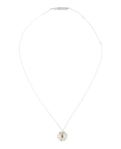 Ambush Dainty Silver-tone Daisy Charm Necklace With Adjustable Length In Metallic