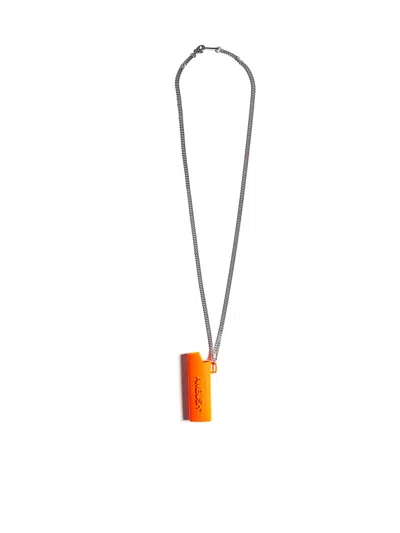 Ambush Debossed-logo Whistle Necklace In Gray