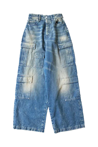 AMBUSH AMBUSH DENIM CARGO PANTS BLUE
