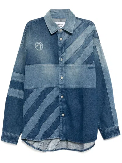 Ambush Indigo Patchwork Denim Jacket In Blue