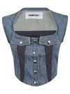 Ambush Bustier-style Denim Vest In Blue