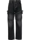 Ambush Detailed Straight-leg Jeans In Black