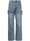 Ambush Ladies Boots Detail Denim Pants In Blue