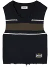 Ambush Distressed Wool Vest In Blue