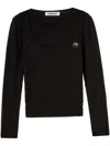 Ambush Ribbed Double Layer Top In Black
