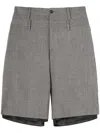 Ambush Double-waist Virgin-wool Shorts In Grey