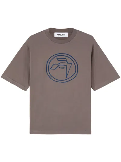 Ambush Emblem-print Organic-cotton T-shirt In Brown