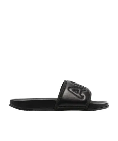 AMBUSH AMBUSH LOGO EMBOSSED OPEN-TOE SLIDES
