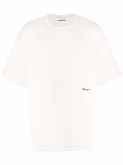 AMBUSH EMBROIDERED LOGO COTTON T-SHIRT