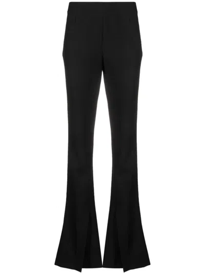 Ambush Flared Legs Wool Trousers In Black
