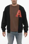 Ambush Logo Printed Color-block Crewneck Sweatshirt In Multi