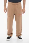 Ambush Fleeced Cotton Workshop Joggers With Drawstring Waist In Brown
