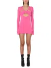 Ambush V-neck Cut-out Mini Dress In Stretch Viscose