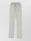 Ambush Frayed Hem Denim Trousers With Metal Detail In Grey