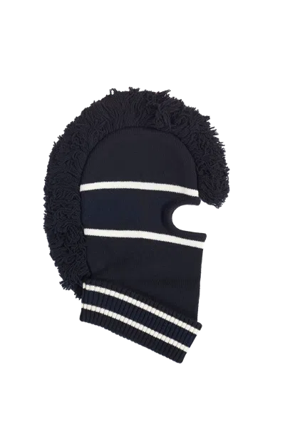 Ambush Fringe Knit Balaclava Blue