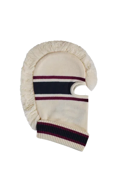 Ambush Fringe Knit Balaclava White