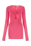Ambush V-neck Cut-out Mini Dress In Stretch Viscose In Pink
