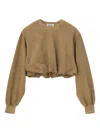 Ambush Gathered-waist Sweatshirt In Brown