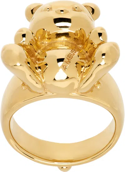 Ambush Gold Inflated Teddy Bear Ring