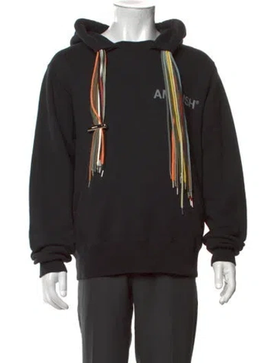 Pre-owned Ambush Graphic Print Crew Neck Hoodie In Black