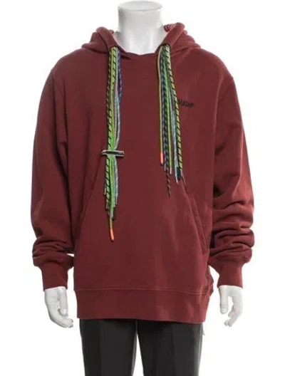 Pre-owned Ambush Graphic Print Crew Neck Hoodie In Red