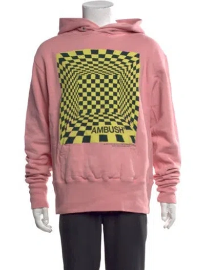 Pre-owned Ambush Graphic Print Crew Neck Hoodie W/ Tags In Pink