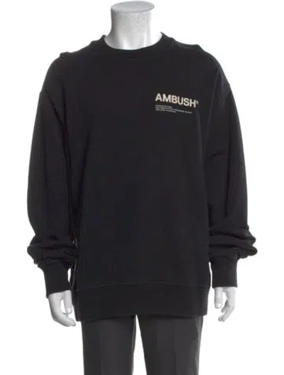 Pre-owned Ambush Graphic Print Crew Neck Sweatshirt In Black