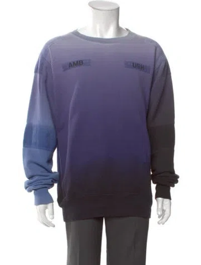 Pre-owned Ambush Graphic Print Crew Neck Sweatshirt In Blue
