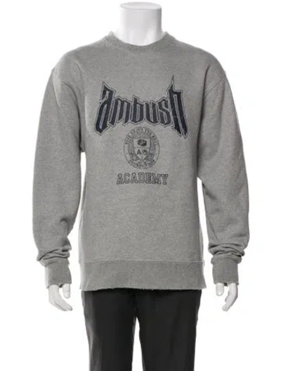 Pre-owned Ambush Graphic Print Crew Neck Sweatshirt In Gray