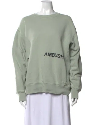 Pre-owned Ambush Graphic Print Crew Neck Sweatshirt In Green