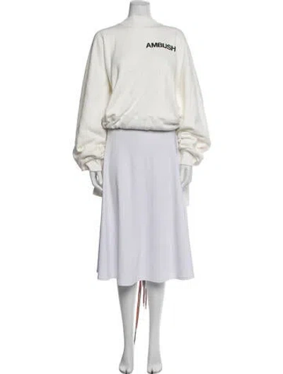 Pre-owned Ambush Graphic Print Crew Neck Sweatshirt In Neutrals