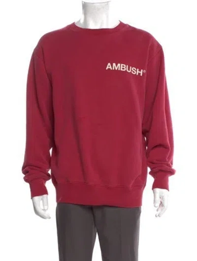 Pre-owned Ambush Graphic Print Crew Neck Sweatshirt In Pink
