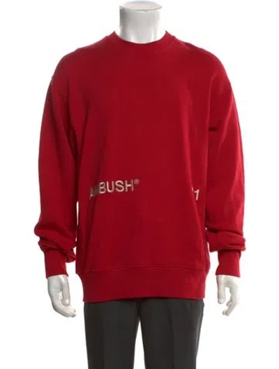 Pre-owned Ambush Graphic Print Crew Neck Sweatshirt In Red