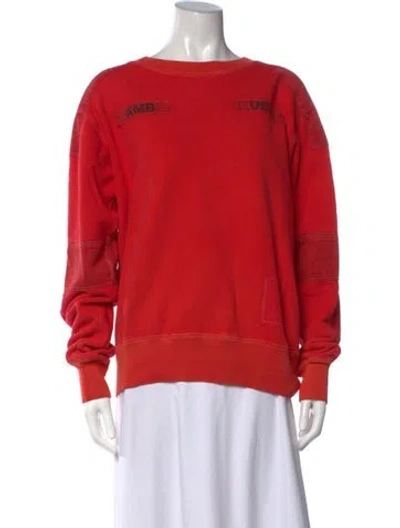 Pre-owned Ambush Graphic Print Crew Neck Sweatshirt In Red